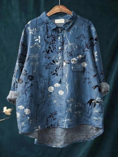 Audrey | Womens Floral Button Up Long Sleeve Shirt