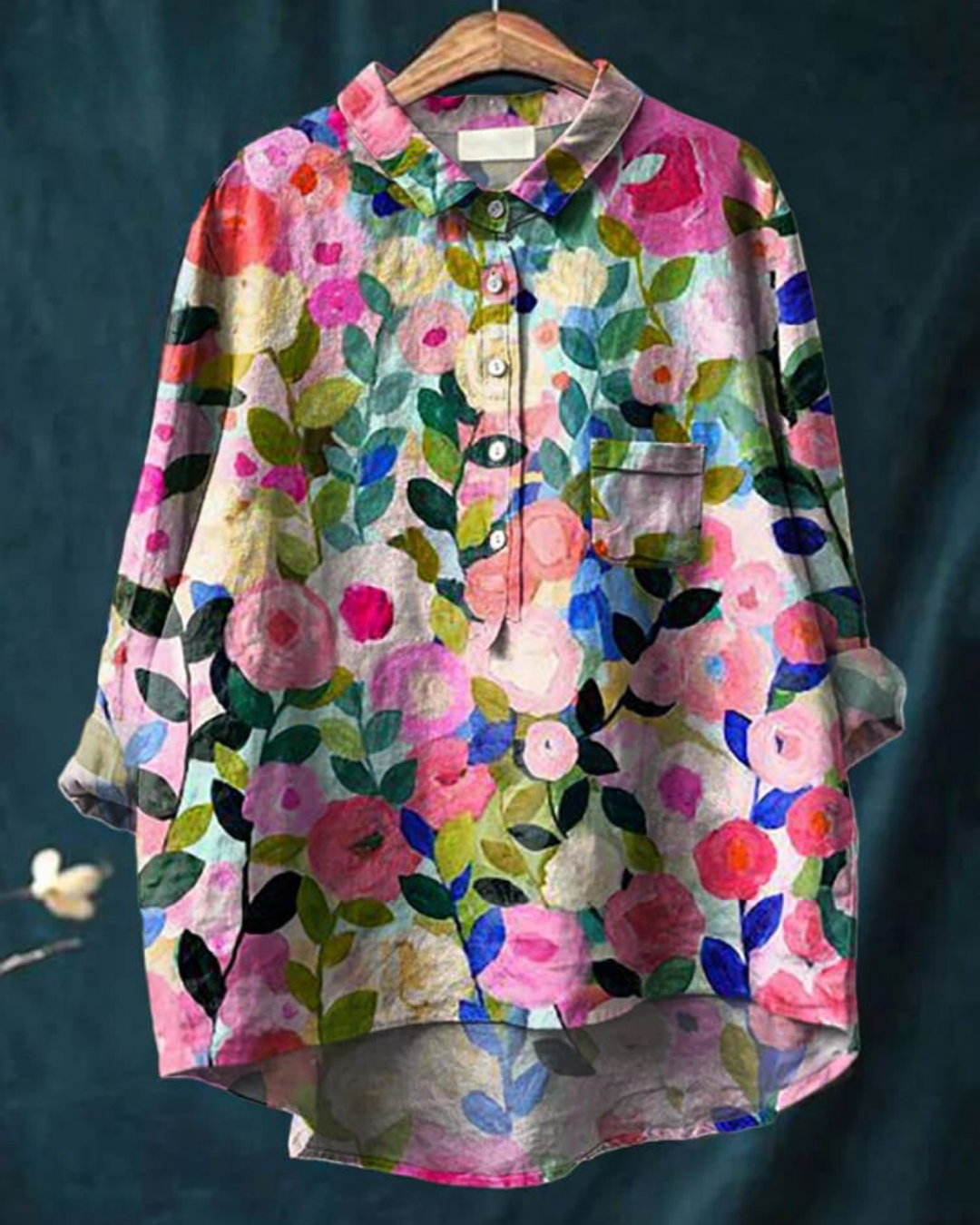 Audrey | Womens Floral Button Up Long Sleeve Shirt