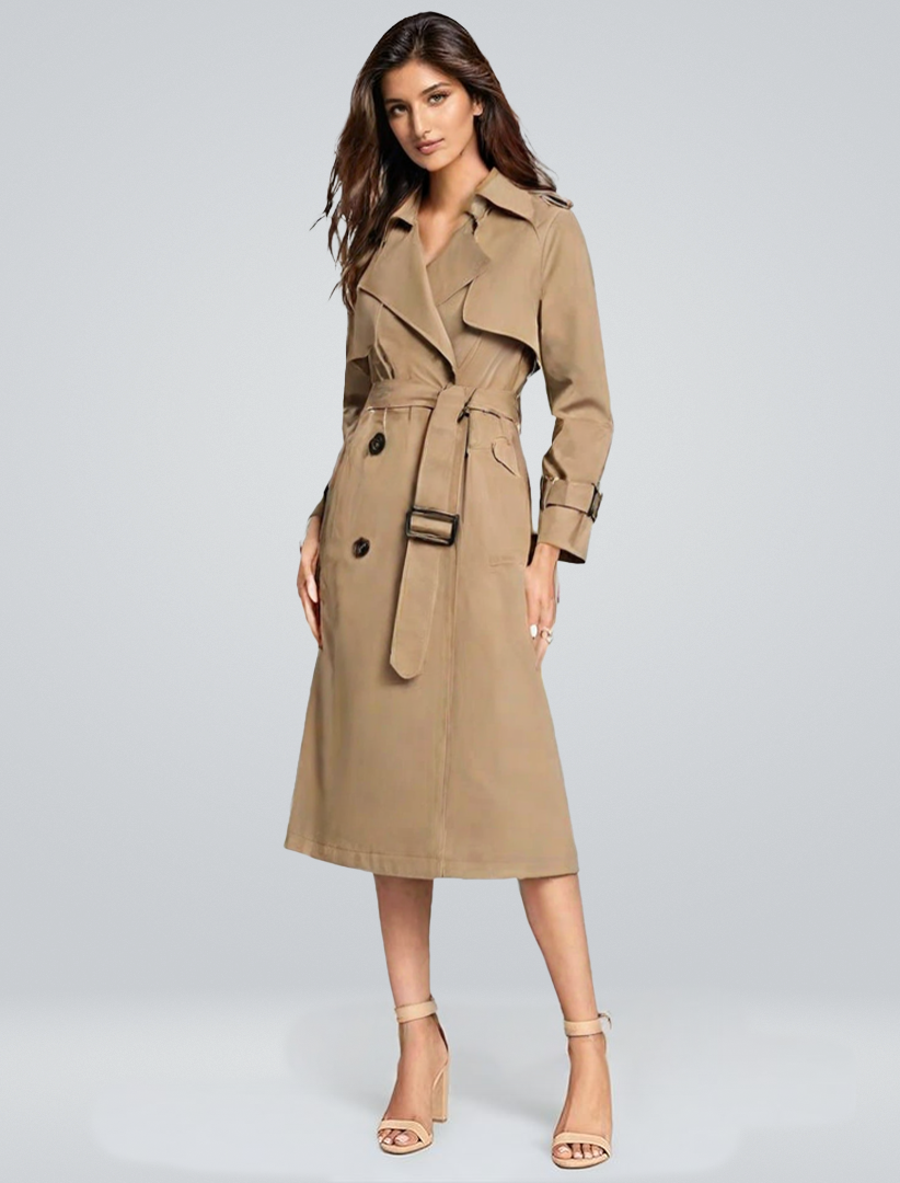 Bella | Women Double Breasted Belted Trench Coat