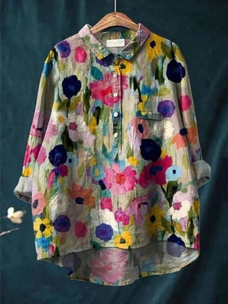 Audrey | Womens Floral Button Up Long Sleeve Shirt