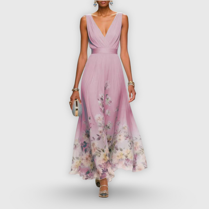 Bella | Women’s Floral V Neck Maxi Dress