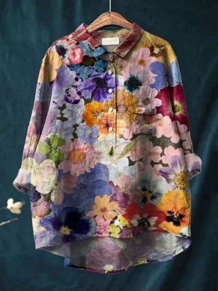 Audrey | Womens Floral Button Up Long Sleeve Shirt