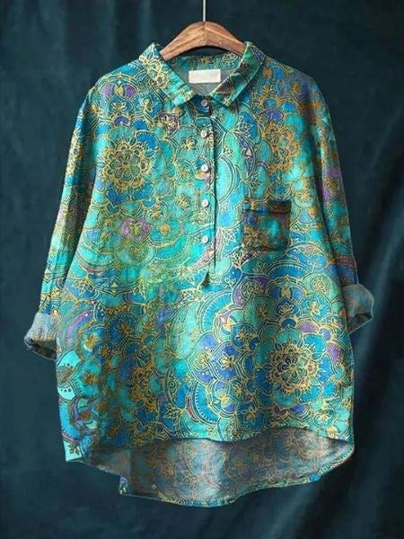 Audrey | Womens Floral Button Up Long Sleeve Shirt