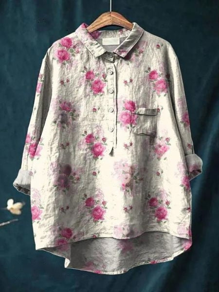 Audrey | Womens Floral Button Up Long Sleeve Shirt