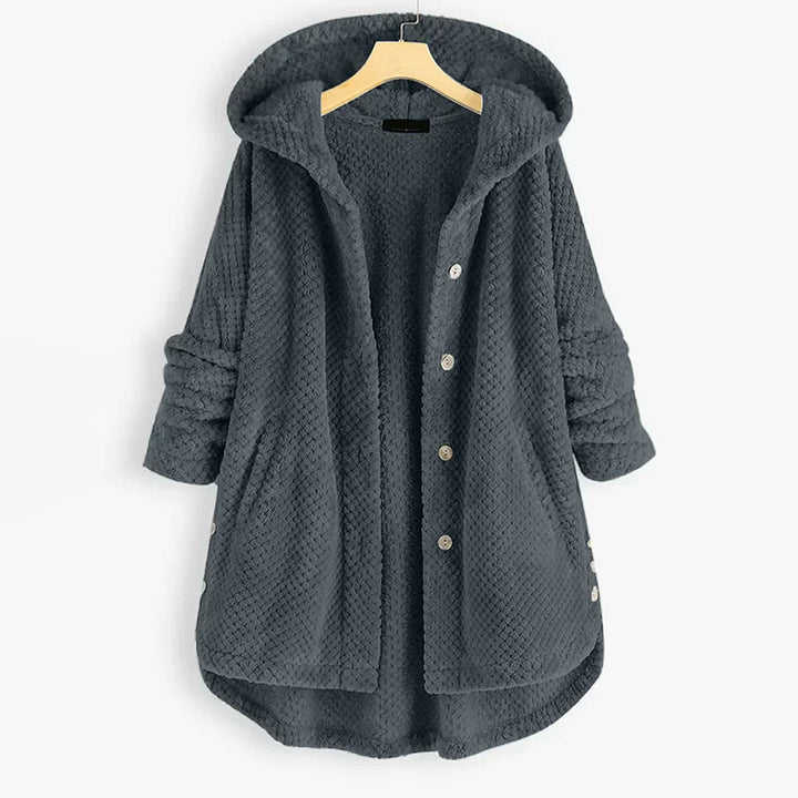 Daisy | Stylish Cozy Hooded Button-Up Coat