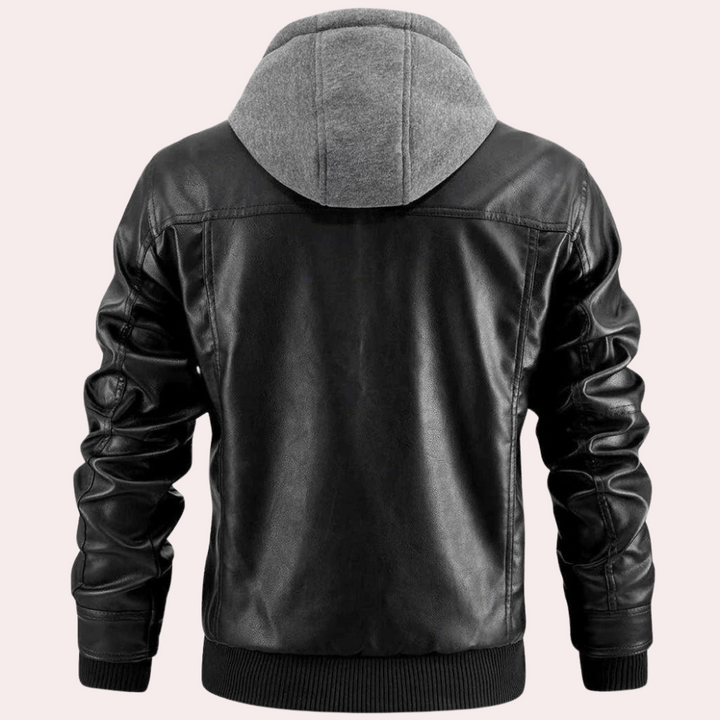 Mathias | Leather Hoodie Jacket
