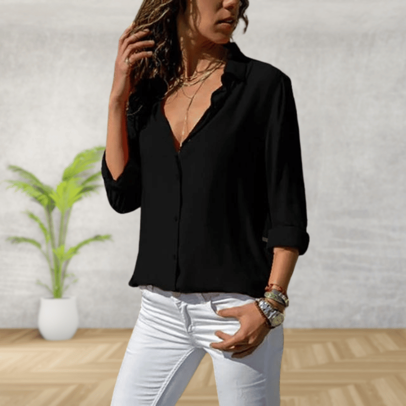 Michaela | Classic Rolled Sleeves Button-Down Shirt
