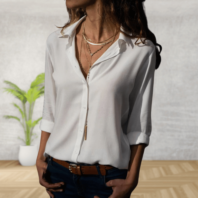 Michaela | Classic Rolled Sleeves Button-Down Shirt