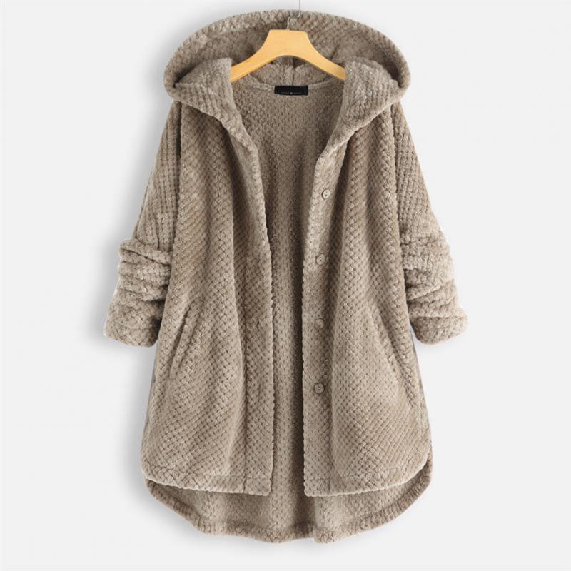 Daisy | Stylish Cozy Hooded Button-Up Coat
