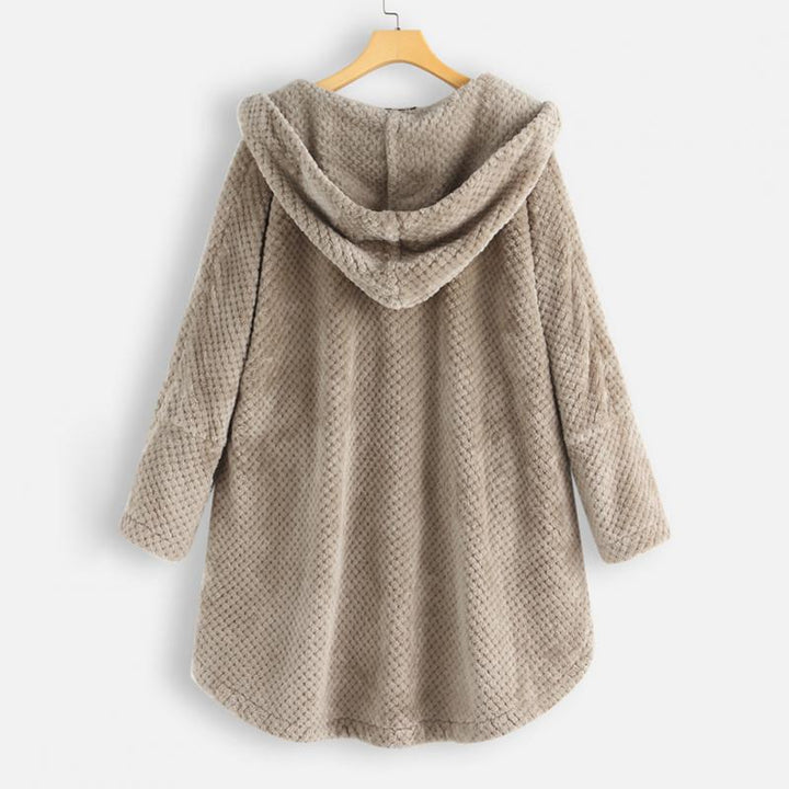 Daisy | Stylish Cozy Hooded Button-Up Coat