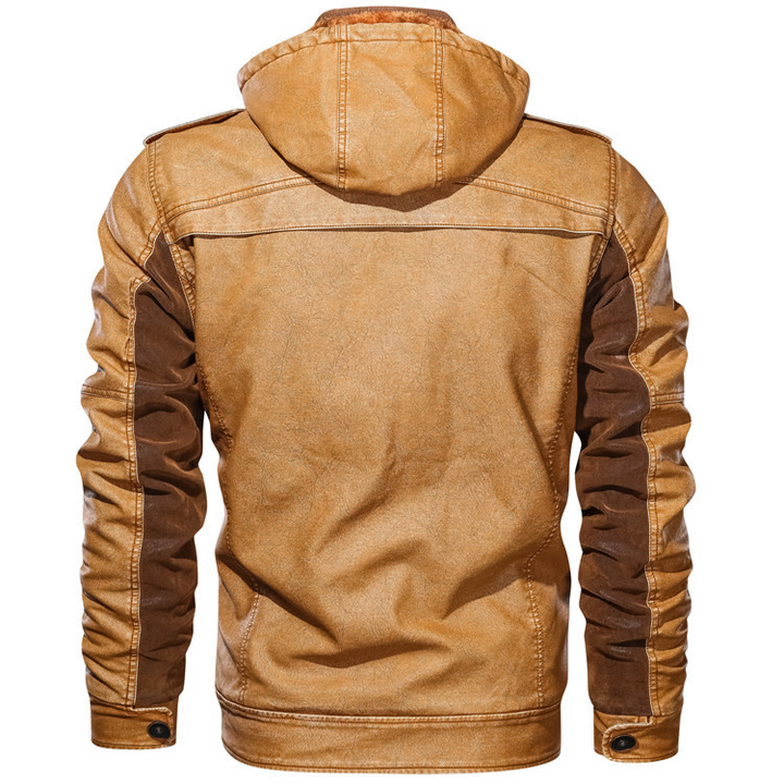 Louie | Stylish Leather Hoodie Jacket