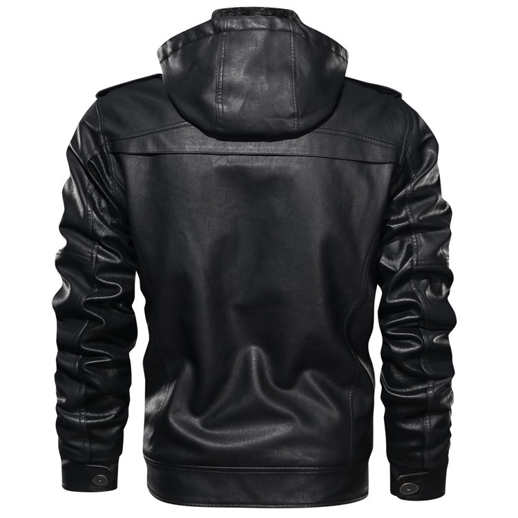 Louie | Stylish Leather Hoodie Jacket