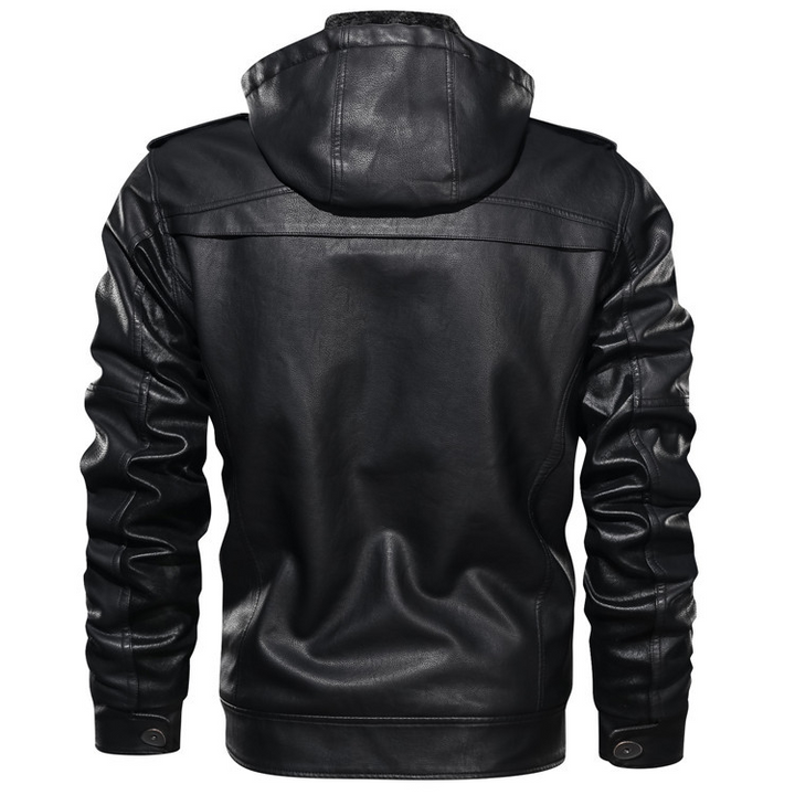 Louie | Stylish Leather Hoodie Jacket