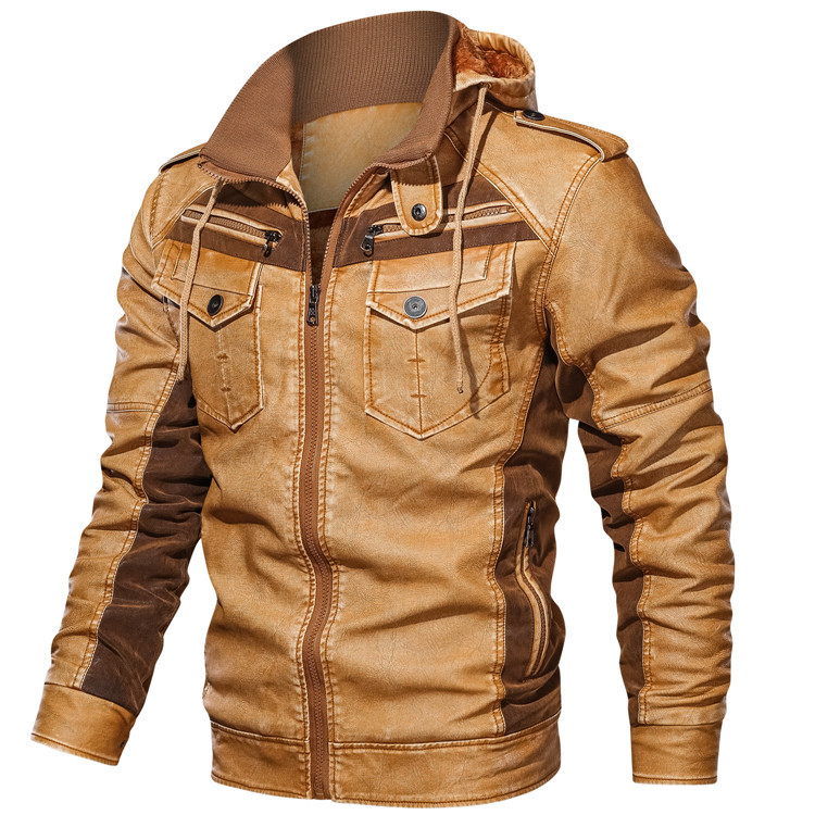 Louie | Stylish Leather Hoodie Jacket