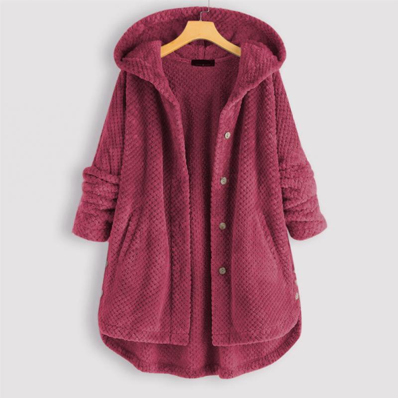 Daisy | Stylish Cozy Hooded Button-Up Coat