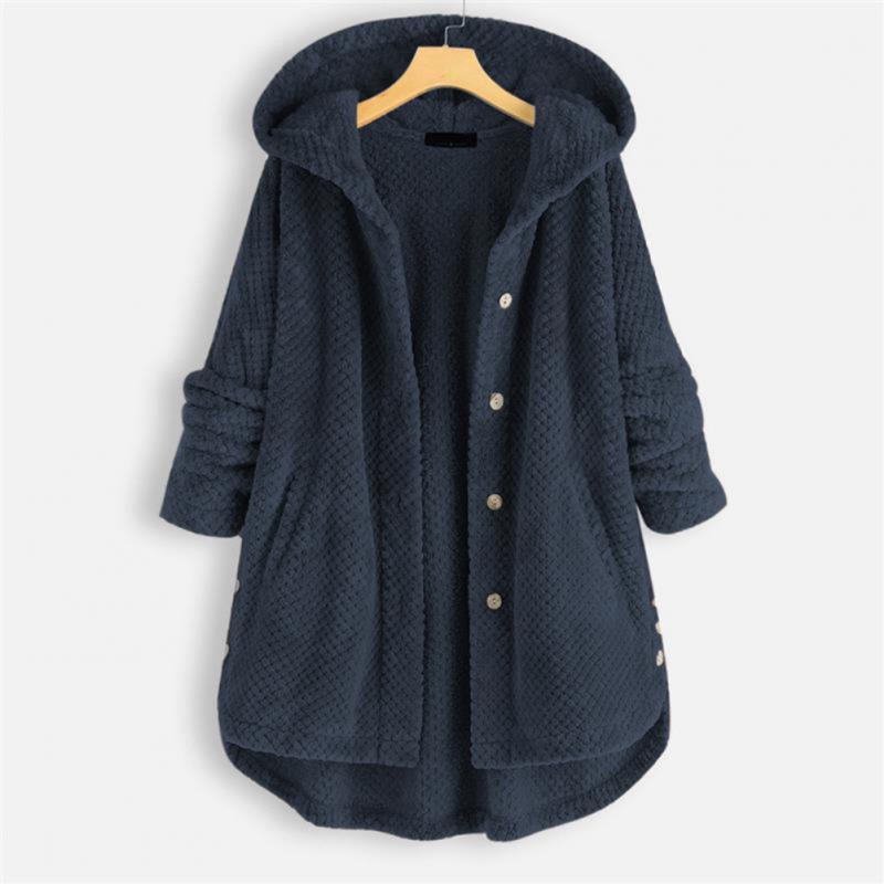 Daisy | Stylish Cozy Hooded Button-Up Coat