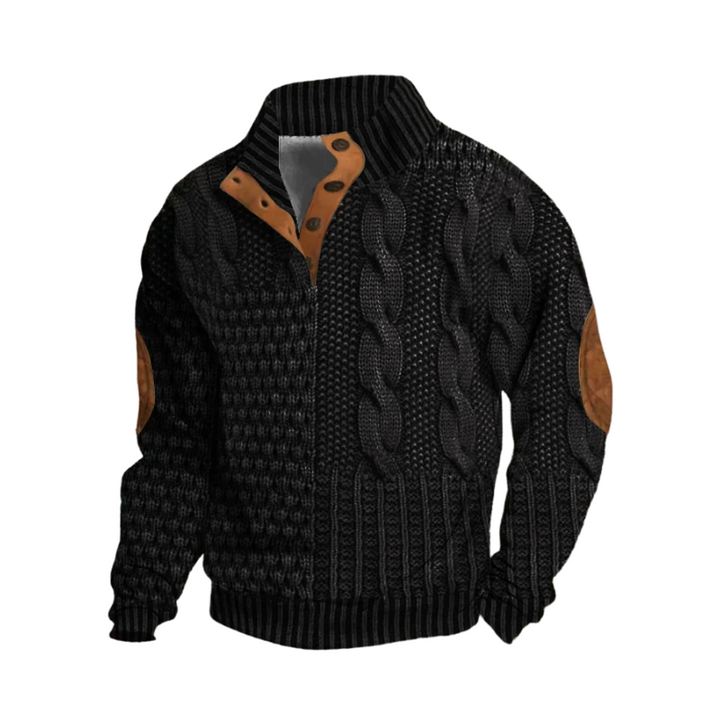 Georg | Premium Knitted Jacket with Leather Accents
