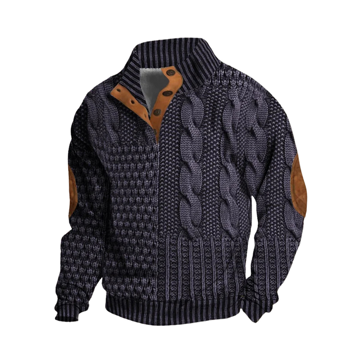 Georg | Premium Knitted Jacket with Leather Accents