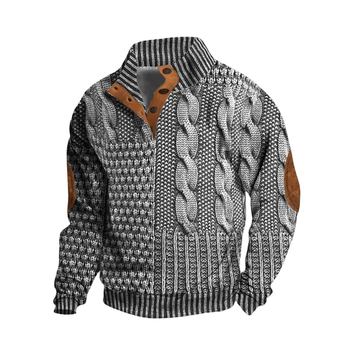 Georg | Premium Knitted Jacket with Leather Accents