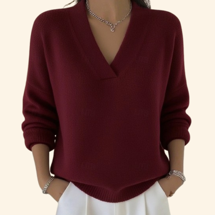 Ella | Women’s Elegant V Neck Casual Sweater