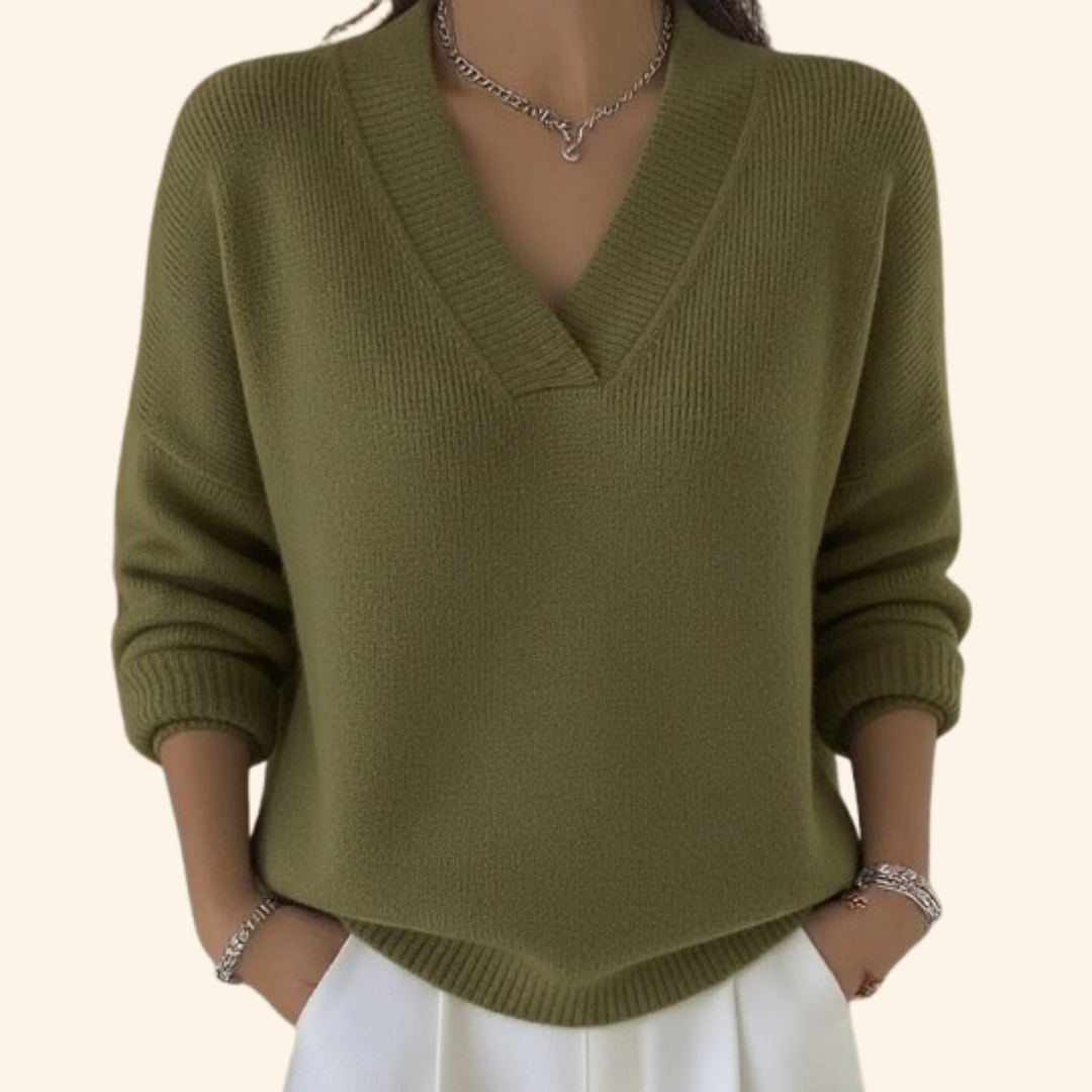 Ella | Women’s Elegant V Neck Casual Sweater
