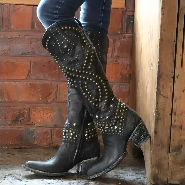 Gabriella | Women’s Orthopedic Studded Knee High Boots