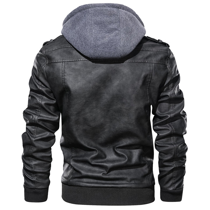 Mikkel | Leather Hoodie Jacket