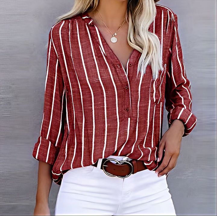 Ashley | Relaxed Fit Striped Button-Down Shirt
