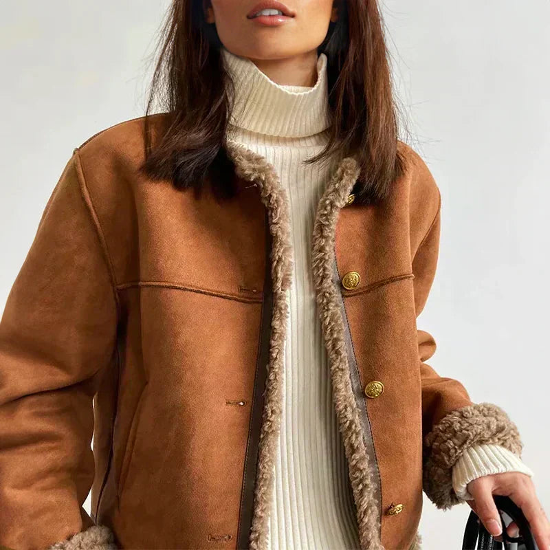 Evelyn | Stylish Shearling-Lined Jacket