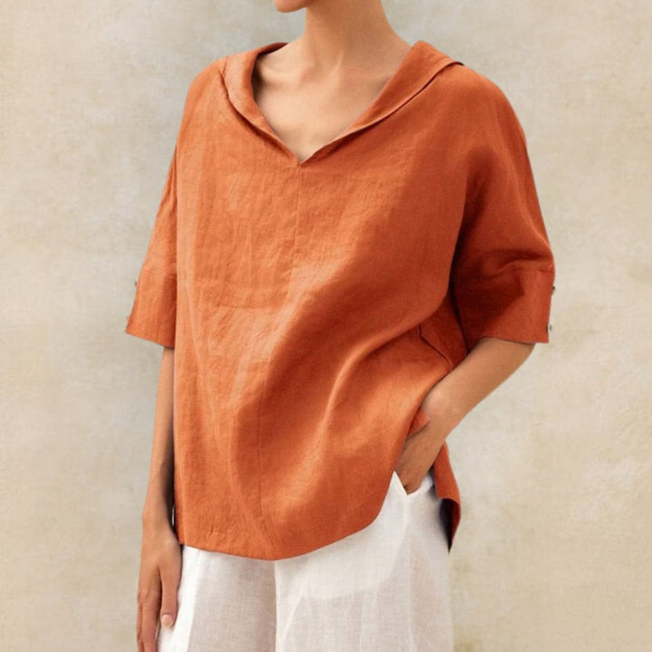 Jane | Women's Casual Linen V-Neck Shirt