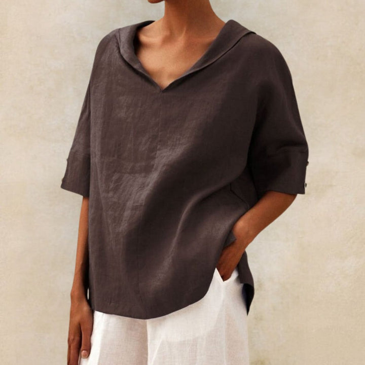 Jane | Women's Casual Linen V-Neck Shirt