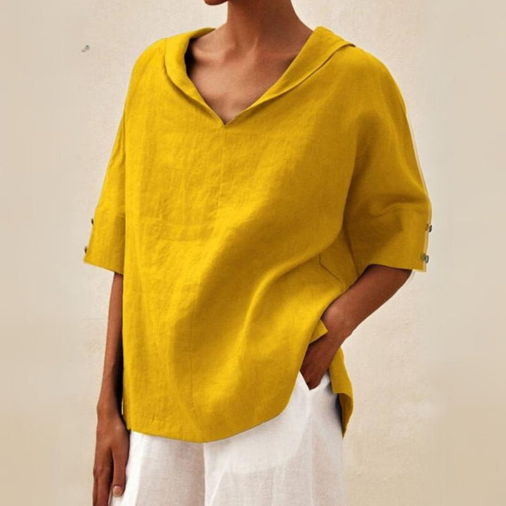 Jane | Women's Casual Linen V-Neck Shirt