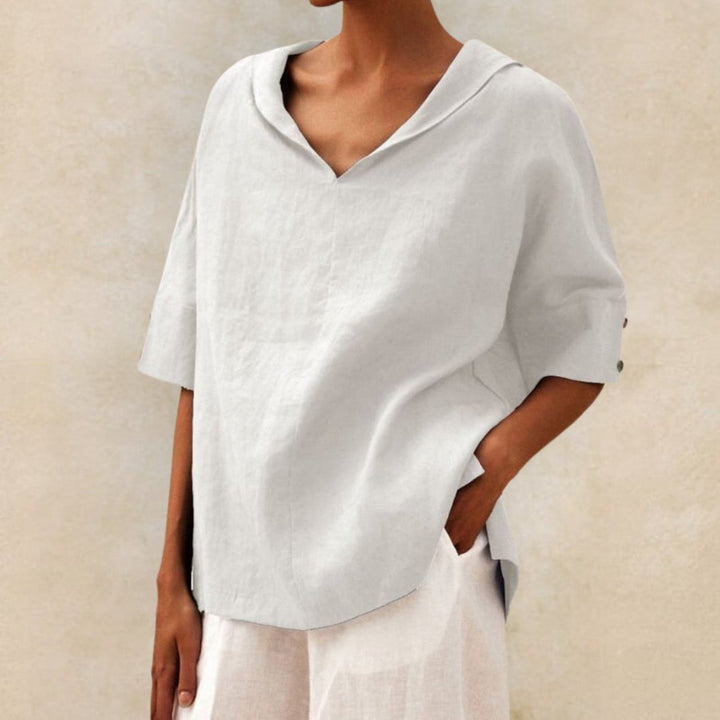 Jane | Women's Casual Linen V-Neck Shirt