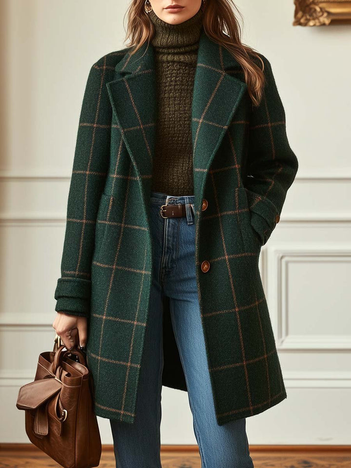 Faith | Women’s Check Pattern Long Coat